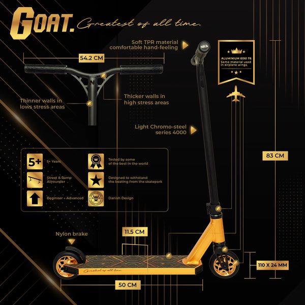 NKD Goat Stuntstep 83cm / 85cm Goud Zwart