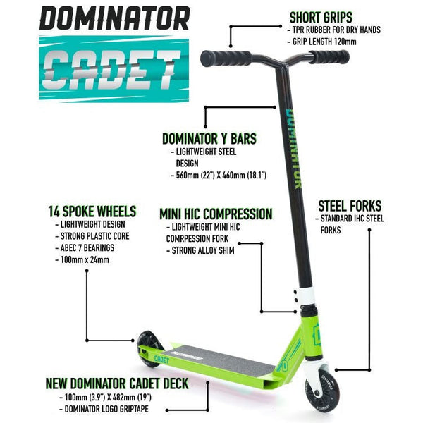 Dominator Cadet Scooter Green Black