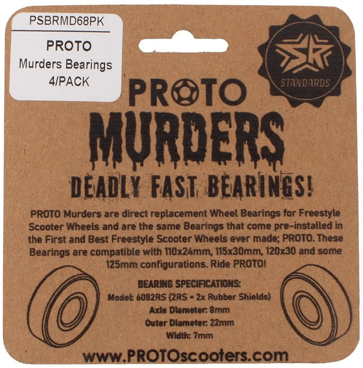 Proto Murder Bearings 4-Pack