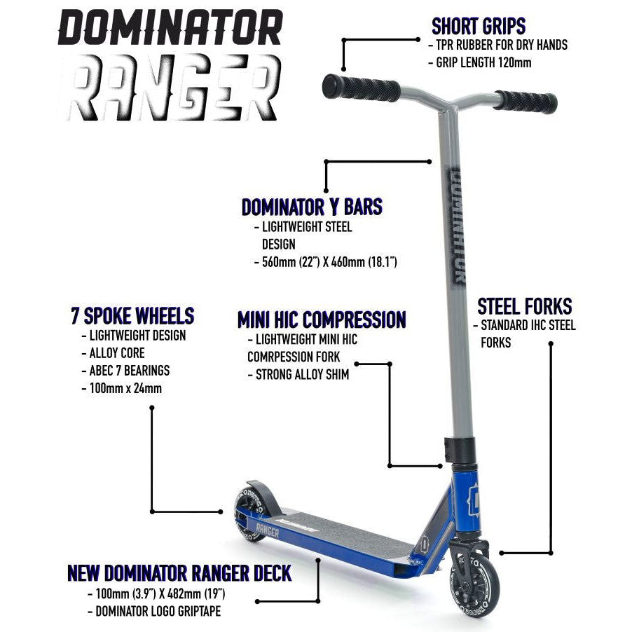 Dominator Ranger Scooter Blue Black