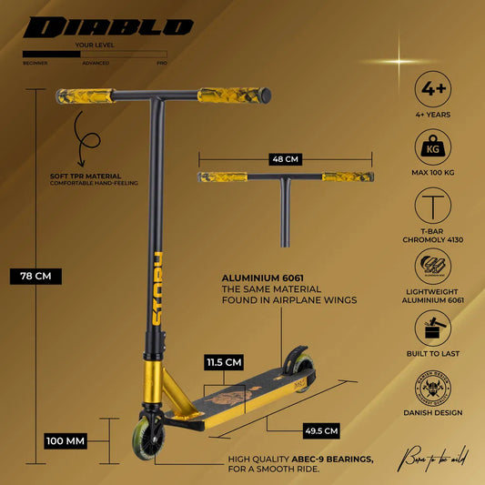 Story / NKD Diablo 2025 V2 Stuntstep Goud Zwart 78.5cm
