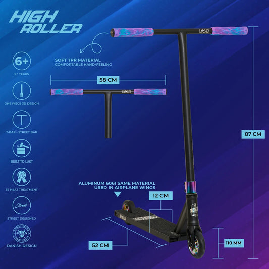 Story Extra High Pro Stuntstep Zwart Neochrome 87cm