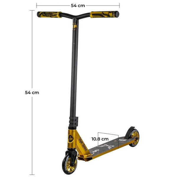 Story High Roller Stuntstep Zwart Goud 84cm